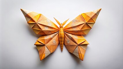 Wall Mural - Butterfly origami style with symmetrical body in front view, origami, butterfly, symmetry, front view, paper craft, art