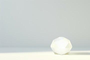 Sticker - Minimalist Geometric Shape in White Pastel Light with Shadow on Plain Background