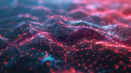 Poster - digital background perfect for tech processes, neural networks, artificial intelligence, data transf