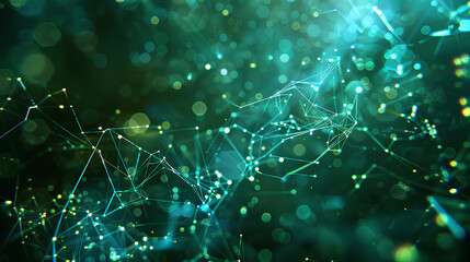 Poster - digital background perfect for tech processes, neural networks, artificial intelligence, data transf