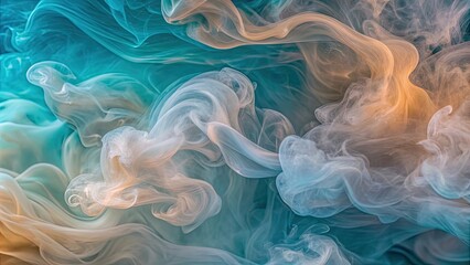 Poster - Abstract pastel smoke background with soft, colorful swirls and layers , artistic, dreamy, ethereal, delicate, vibrant, soft