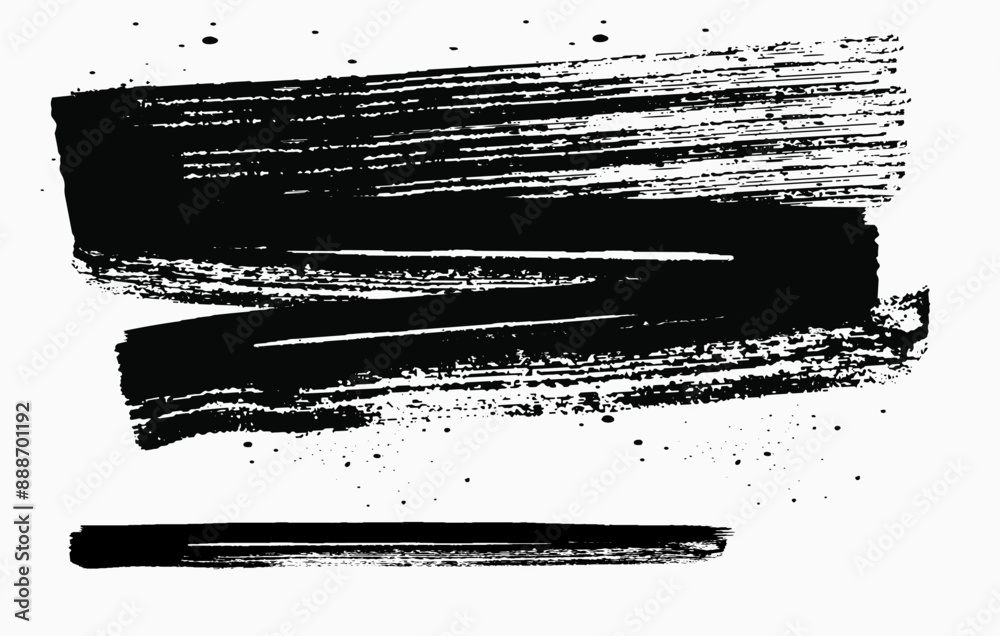 Grunge Paint stripe . Vector brush Stroke . Distressed banner . Black ...