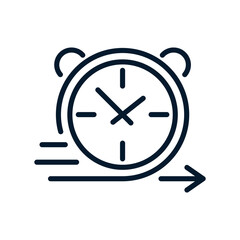 Poster - Clock, arrow. Agile concept. Vector linear icon isolated on white background.