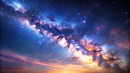 Canvas Print - Pastel dreams of the Milky Way galaxy against a night sky backdrop , celestial, visions, galaxy, Milky Way, stars, space