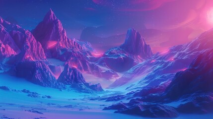 Wall Mural - Neon Mountains