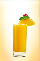 Poster - Glass with tasty cold lemonade and ice