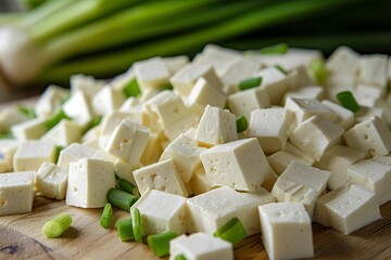 Canvas Print - Shabu shabu hot pot fish tofu cubes for cooking