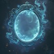 © Kanok - 50. Halloween magic mirror logo, swirling mist, ornate frame
