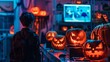 © Kanok - 32. Halloween Day: High-tech haunted house AI training center, simulation rooms, learning algorithms