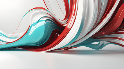 Wall Mural - abstract white teal red wave having space for text ,banner poster web header backdrop design ,wallpaper