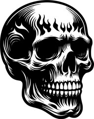 Canvas Print - skull of flame vector art