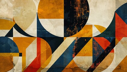 Poster - A colorful abstract painting with a lot of different shapes and colors