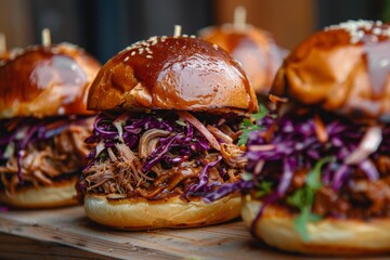 Poster - Pulled pork burgers with coleslaw and seasoning