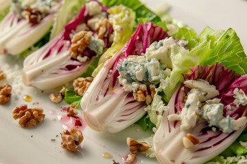 Wall Mural - Salad with blue cheese dressing walnuts