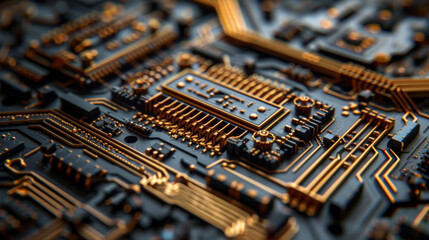 Wall Mural - A close up of a circuit board with many small components