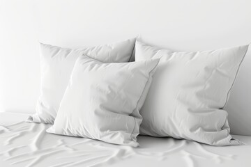 Canvas Print - Soft pillows arranged on white background for banner design