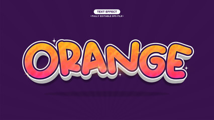 Poster - 3D Logotype for Orange Juice and Drinks with Editable Font and Text