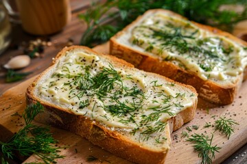 Sticker - Tasty sandwich with toasted bread and dill