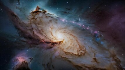 Wall Mural - Beautiful travel in deep space among stars and nebulas. Spiral space galaxy cosmos background