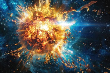 Wall Mural - image depicting the expansion of the universe, with galaxies drifting apart, symbolizing the vastnes