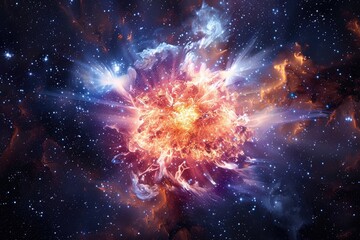Wall Mural - image depicting the expansion of the universe, with galaxies drifting apart, symbolizing the vastnes