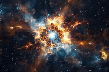 Wall Mural - galaxies moving further apart, demonstrating the continuous growth of the cosmos, a supernova explod