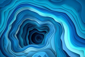 Canvas Print - Abstract blue layered design creating a sense of depth and dimension showcasing modern art in a visually captivating composition