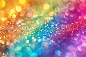Poster - Colorful bokeh background with sparkles, perfect for adding a touch of magic to your designs, A vibrant, glowing background that shimmers like a rainbow, AI generated