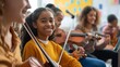 © Daria Lukoiko - Happy Students from Different Backgrounds Learning Music Together in a Bright Classroom Environment