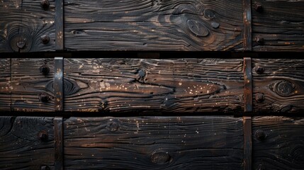 Wall Mural - Vintage wooden texture with dark brown background and space for copying