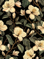 Wall Mural - seamless flower pattern, flower wallpaper art, illustration