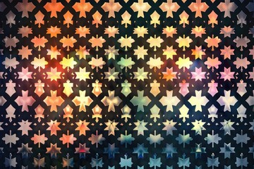 Poster - Vibrant squares in abstract arrangement, ideal for creating visually appealing backgrounds or designs, Glowing geometric grid, AI generated