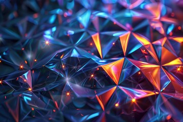 Poster - Abstract background with colorful squares, perfect for adding a pop of color to any project, Glowing geometric grid, AI generated