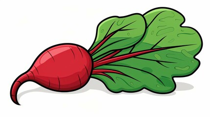 Wall Mural - Eyecatching abstract beet drawing on a white background.