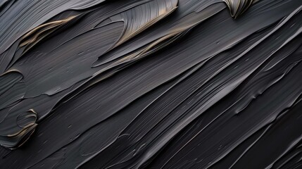 Elegant black paint strokes for unique digital art backgrounds. Stylish and closeup view.