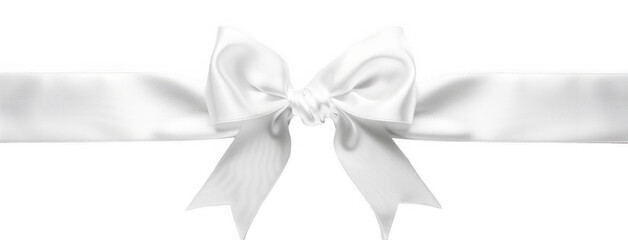 White Satin Ribbon Tied in a Bow