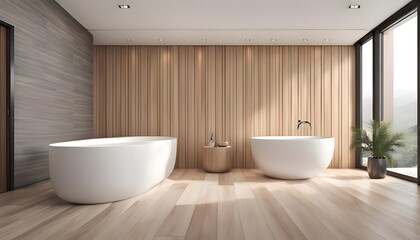 Wall Mural - Bathroom interior with furniture and floor design in a clean and contemporary style