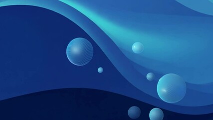 Poster - This Abstract blue background with floating bubbles. Technology background