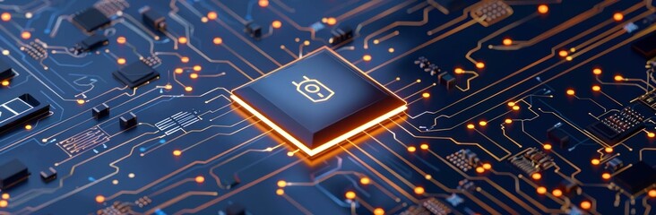 Poster - Futuristic Circuitry Illuminating Advanced Processor