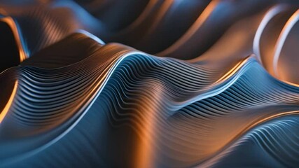 Aufkleber - This Wavy lines in blue and orange create an abstract pattern. Technology background