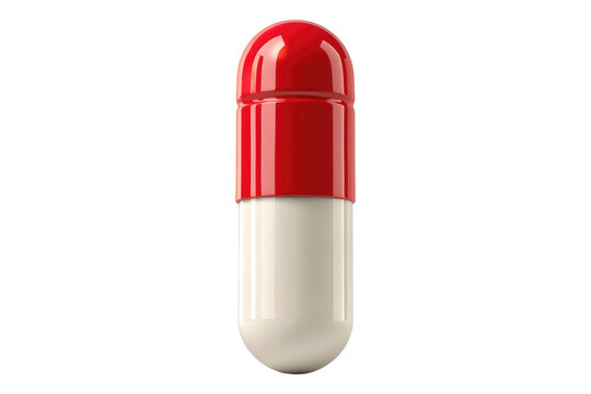 Capsule medical pill bottle isolated on transparent background