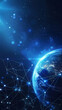 © ma - Abstract digital globe with glowing connection lines, global network and connectivity concept background