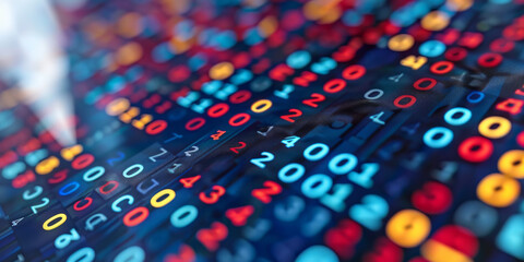 Abstract binary coding on dark background. Matrix and security concept. 3D Rendering.