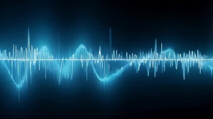 Poster - This thin blue line with wave-like patterns against a black background.