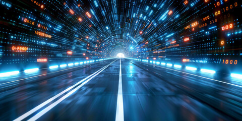 Creative binary coding background. Software programming code. 3D Rendering.