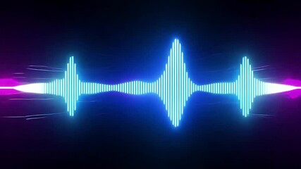 Poster - This blue sound wave visualization with purple trails in a dark background.
