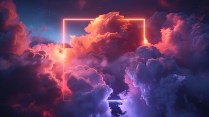 Wall Mural - neon cloud backround