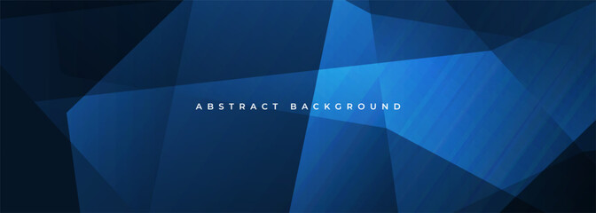 Dark blue vector abstract background. Blue modern abstract wide banner with geometric shapes.