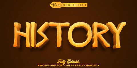 Wall Mural - Worn Brown History Vector Editable Text Effect Template