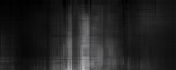 Wall Mural - Black and white digital glitch art background, stripes of dark grey with a subtle noise effect, creating a dark and mysterious atmosphere.